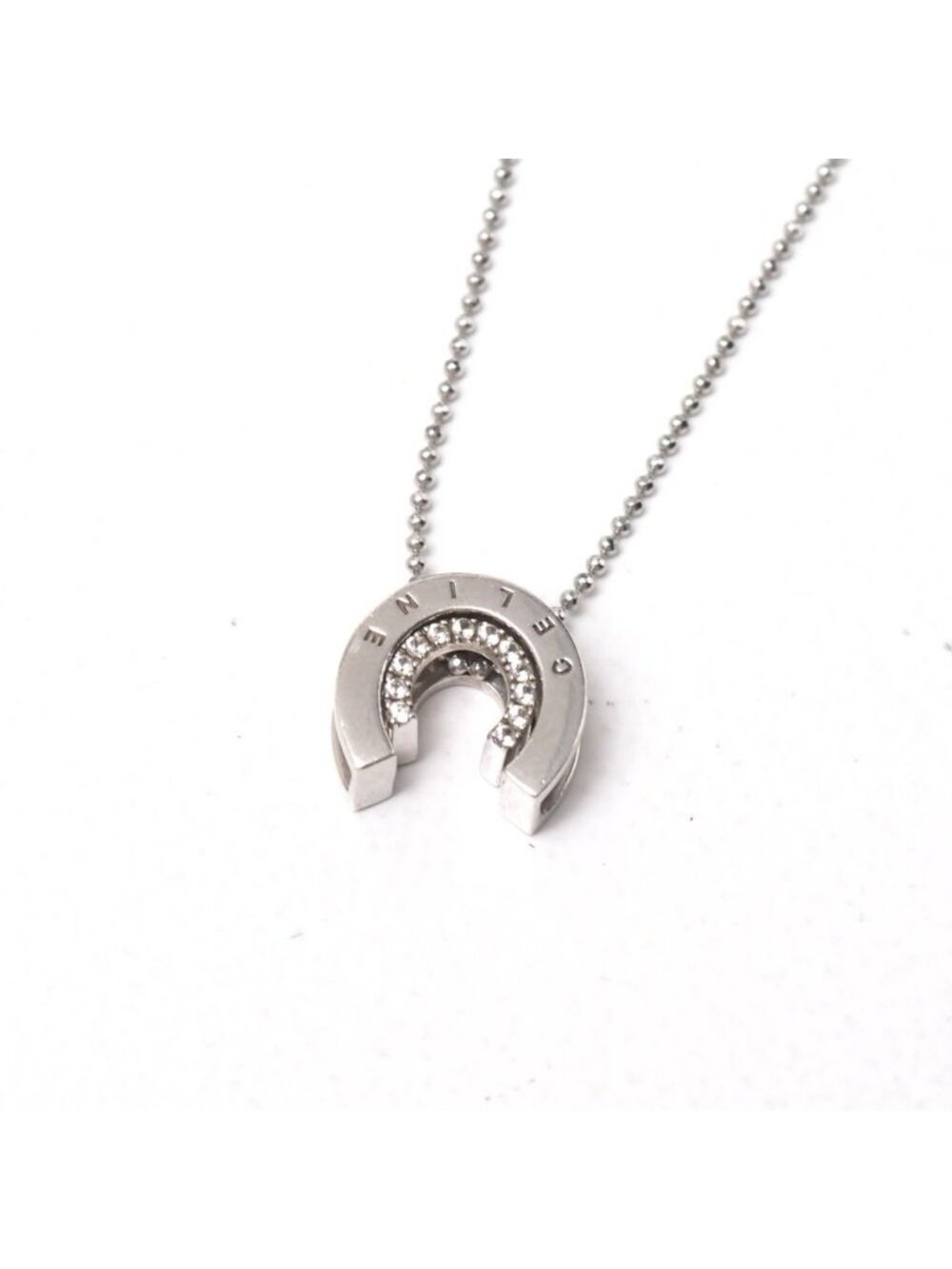 Celine Vintage Necklace Horseshoe Rhinestone 925 Sterling Silver